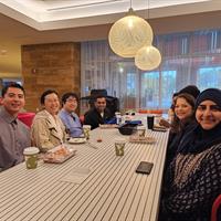 Our residents having breakfast with faculty during a wellness talk